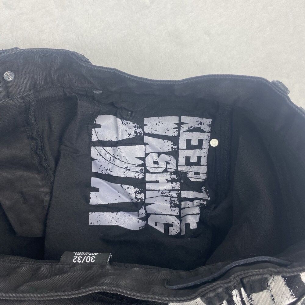 Kloud 9 Jeans Size 30/32 Black Painted Studded Design Streetwear Pockets Casual - Picture 12 of 16